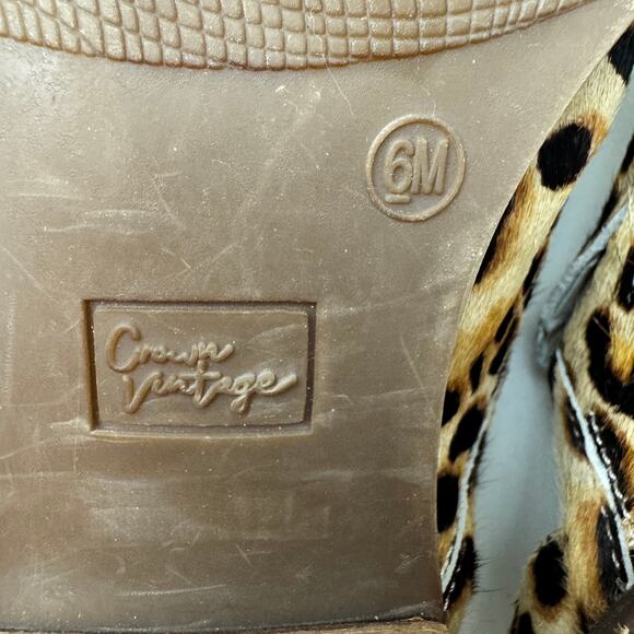 Crown Vintage Leopard Cheetah Print Calf Hair Booties Women's Size 6 - Picture 9 of 10